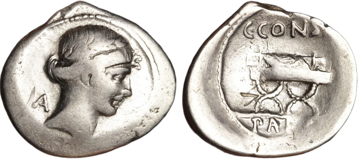 Roman Republic Silver Denarius 46BC C. Considius Paetus