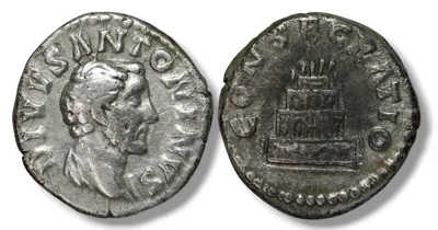 Divus Antoninus Pius — AR Denarius, Rome mint, struck under Marcus Aurelius, AD 161-162
