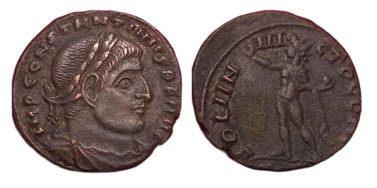 Constantine I — Follis, Sol, Arles