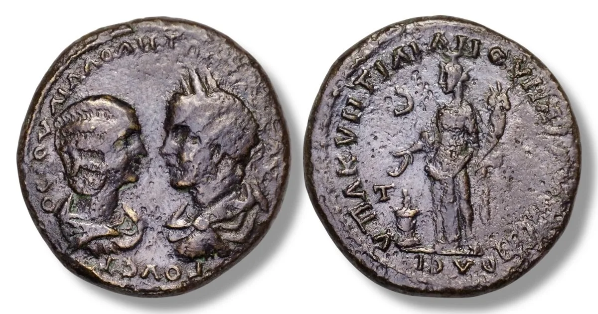 ROMAN PROVINCIAL Caracalla & Julia Domna AD 198-217