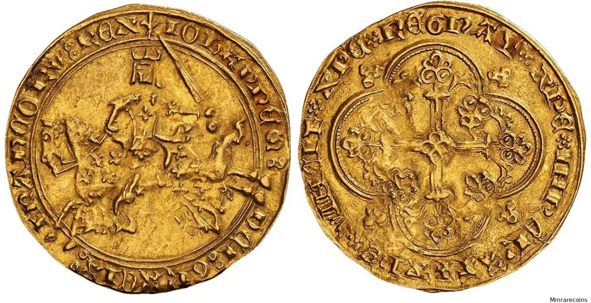 1350-1364 Jean II le Bon, gold 'Franc a cheval d'or' in aEF