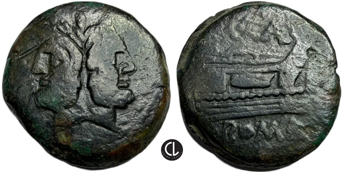 A. Caecilius. AE As. Uncial standard. Rome mint. 169-158 BC
