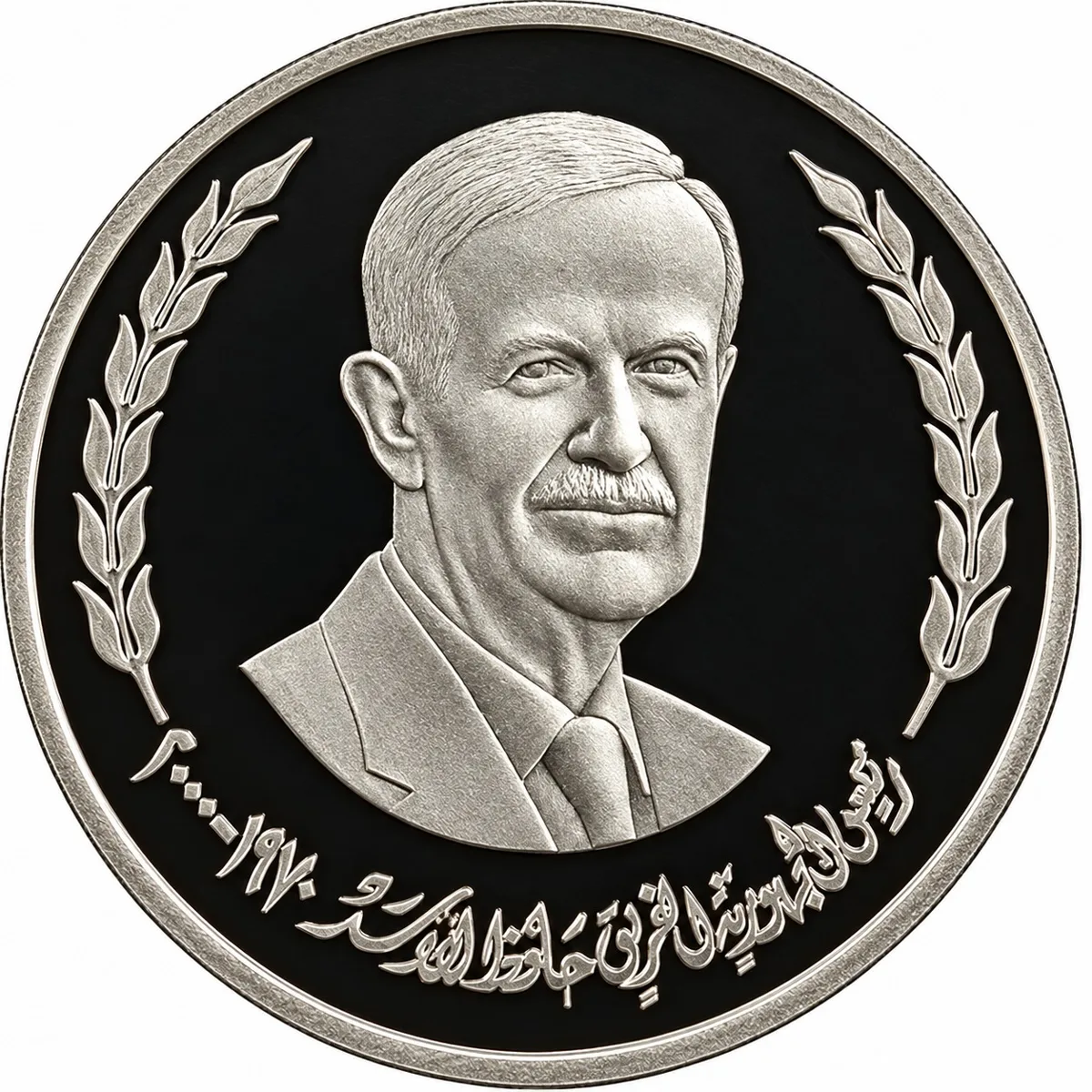 Rare ! Syrian 1 Oz .999 Silver Medal- 30th Anniversary of President Hafez Al-Assad الرئيس حافظ الأسد