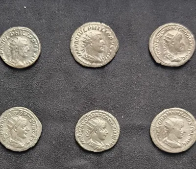 Roman Imperial Group Lot of 6 AR Antoninianii Gordian III Philip I the Arab 3rd