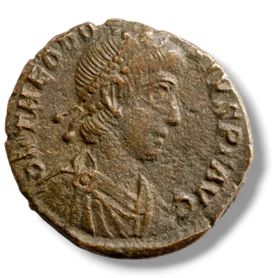 Theodosius I AE3 (2.2g) – CONCORDIA AVGGG – Constantinopolis Seated – RIC IX 18c – Nice Patina