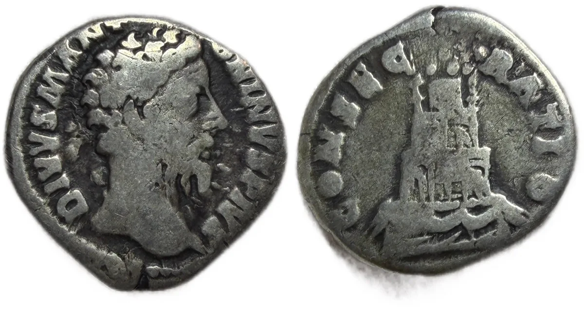 Marcus Aurelius Denarius and consecratio with Funeral Pyre