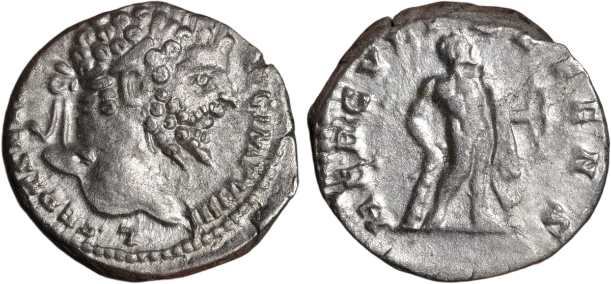 Septimius Severus Silver Denarius 197AD Hercules Reverse