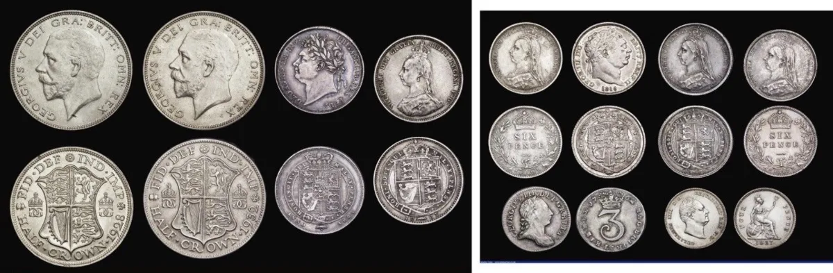 Great Britain lot of 10 silver coins