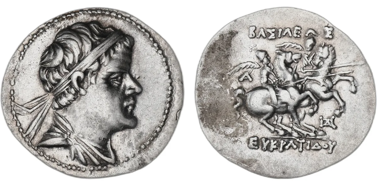 Greco-Bactrian Eucratides I AR drachm, 171–145 BC