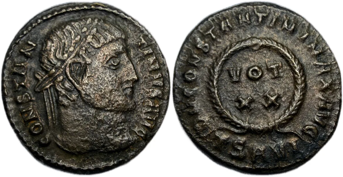 Constantine I. AE Follis. Thessalonica mint. AD 320