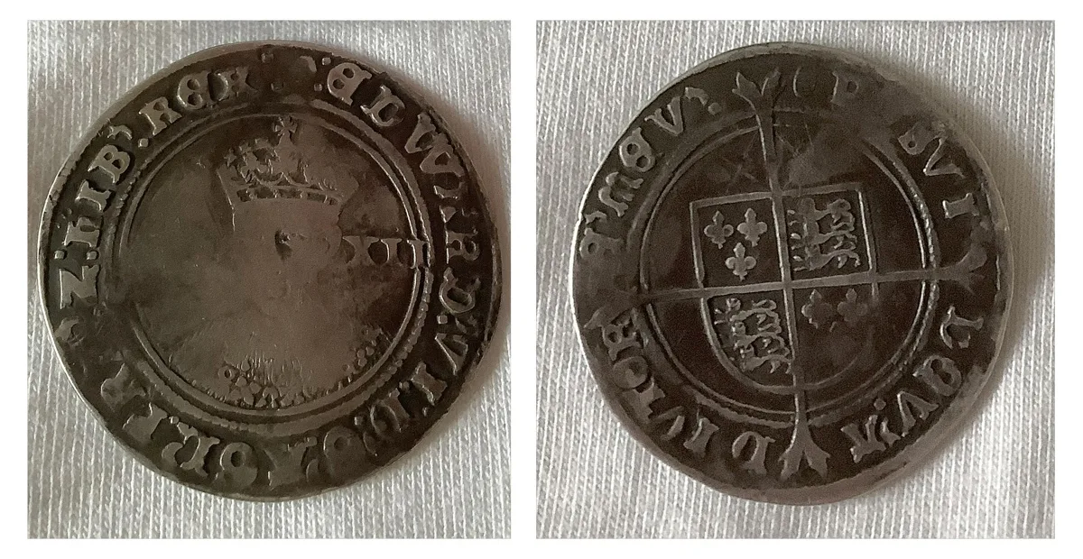 Edward 6th Shilling, 1547-1553 era silver coin!