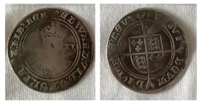 Edward 6th Shilling, 1547-1553 era silver coin!