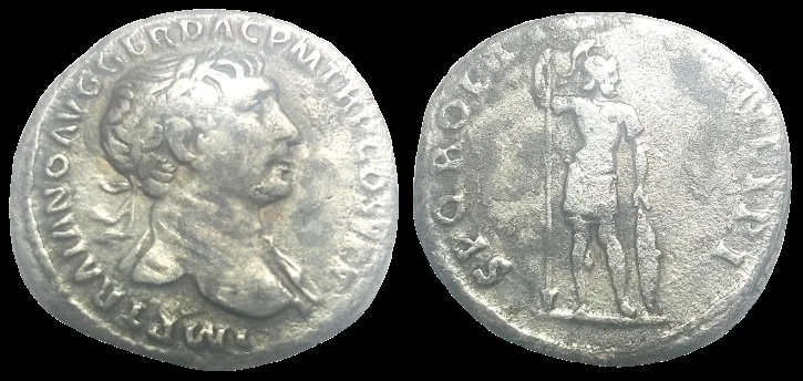 ROMAN: TRAJAN 98-117 AD (Struck 106–107 AD) AR 18.5mm 2.85gm Denarius, Rome
