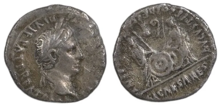 NGC F; Augustus, 27 BC-AD 14 ROMAN EMPIRE AR Denarius