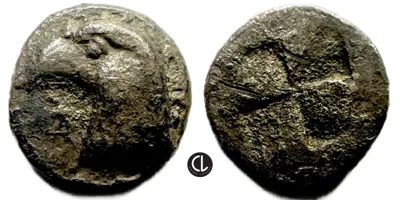 Aeolis, Kyme Mint, AR Hemibol, Circa 450-400 BC