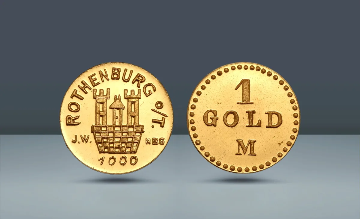 GERMANY, Rothenburg o.d. Tauber Stadtwappen. Dies by Josef Wild. Nürnberg, 1924.