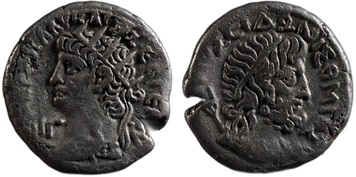 Nero AR Tetradrachm, Alexandria, AD 66-67, Poseidon Isthmios