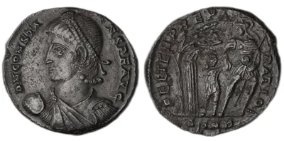 Constans, reduced AE2, bronze, reign 337-350 CE, struck 348-350 CE