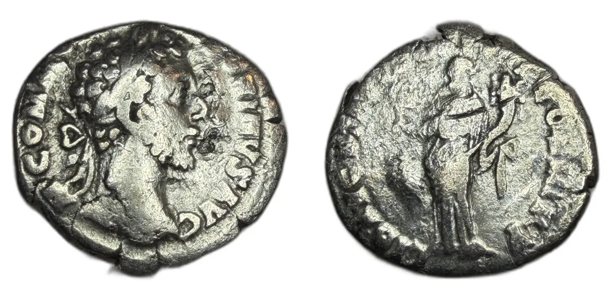 Roman Silver Denarius - Rome 181-182 AD - Commodus - Liberalitas