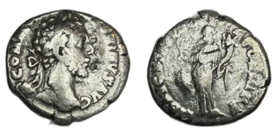 Roman Silver Denarius - Rome 181-182 AD - Commodus - Liberalitas