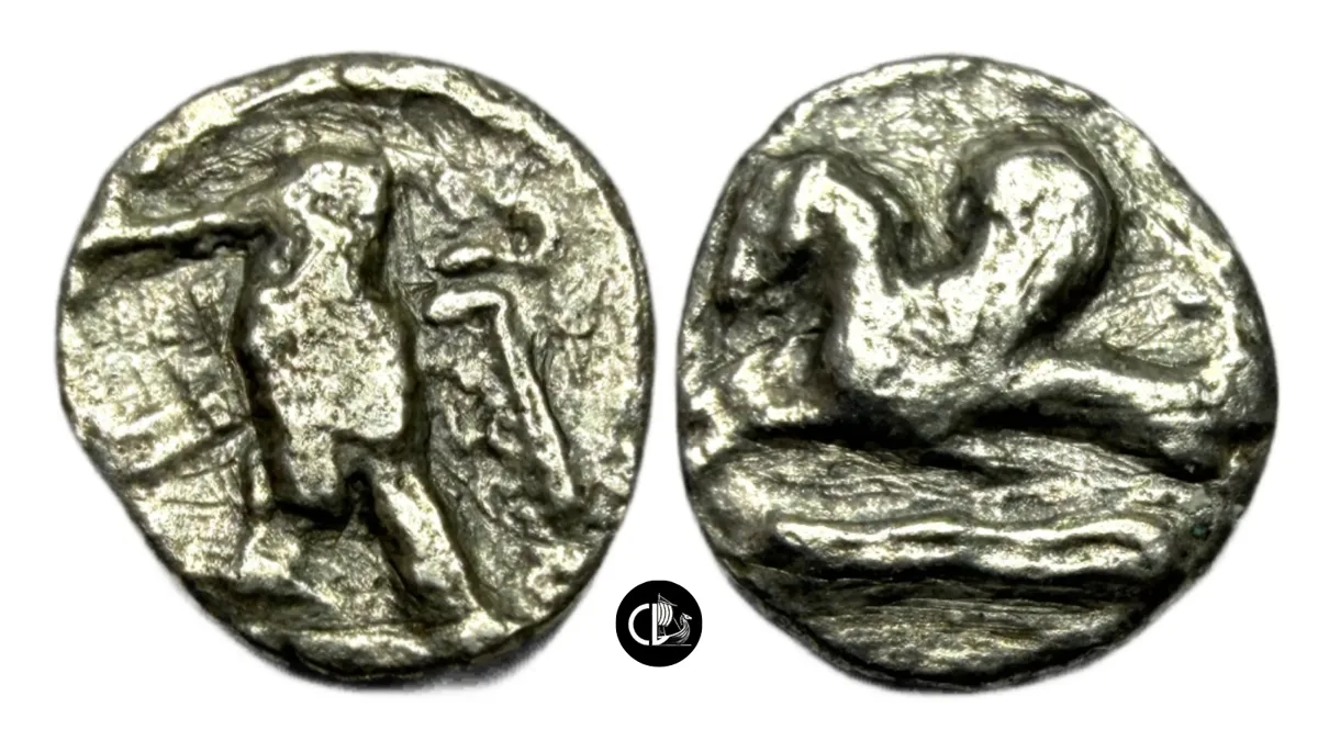 PHOENICIA, Tyre. Uncertain king. AR 1/16 Shekel. 393/2 BC