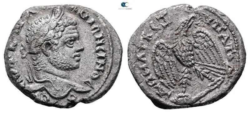 Seleucis and Pieria. Antioch. Caracalla AD 198-217. Billon-Tetradrachm