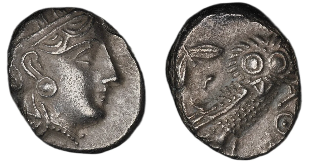 Athens, Attica AR Tetradrachm 454–404 BC Athena & Owl Old Style