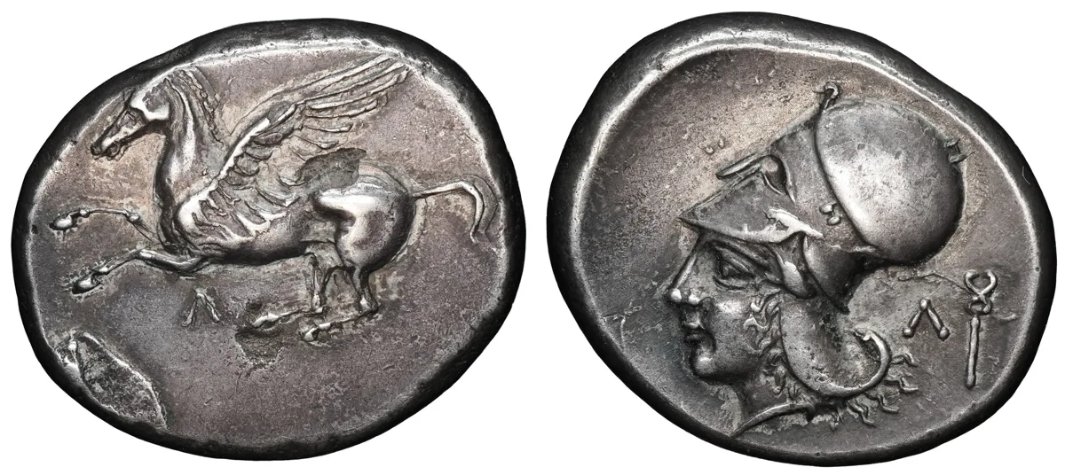 Akarnania, Leukas. Silver stater, c. 350-320 BC 8.64 g, 22 mm, die axis 6 h.