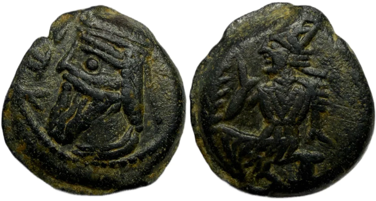 KINGS of PARTHIA. Vologases IV. Seleukia. SE 485 = AD 172.