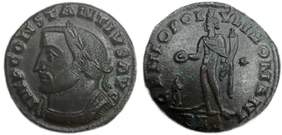 Constantius I AE Follis Lugdunum w Provenance