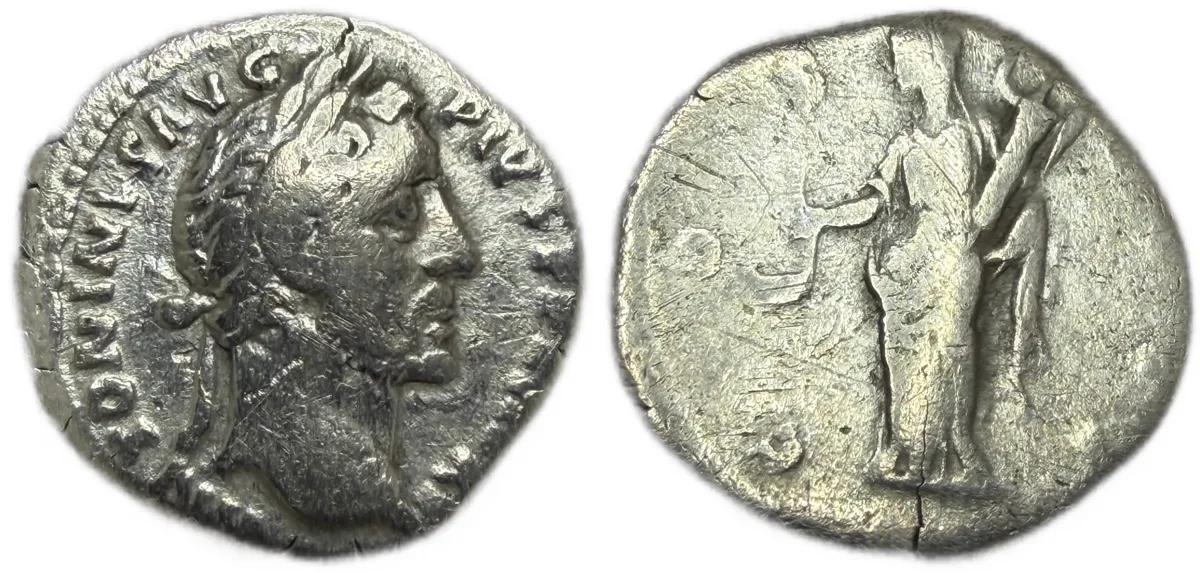 Antoninus Pius Denarius - Vesta