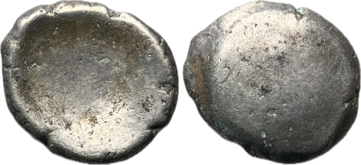 Gandhara: Punchmarked, ca. 450-300 BC, AR circular Blank 1/4 shatamana 2.66g
