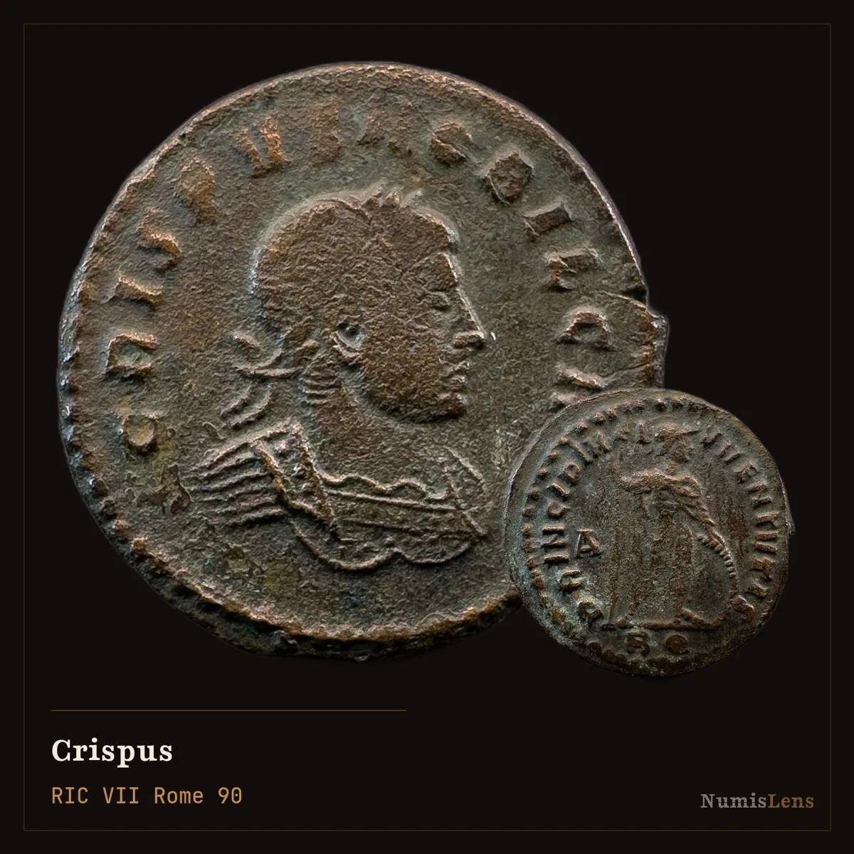 Crispus — Nummus, PRINCIPIA IVVENTVTIS, Rome