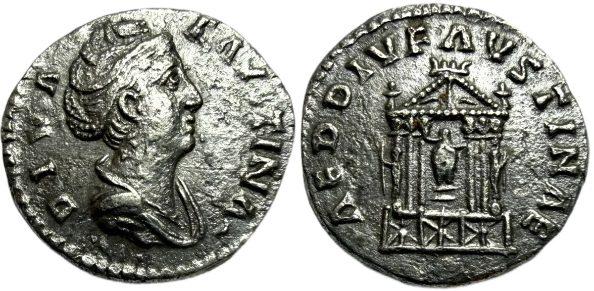 Diva Faustina I. Denarius. Rome, after AD 141