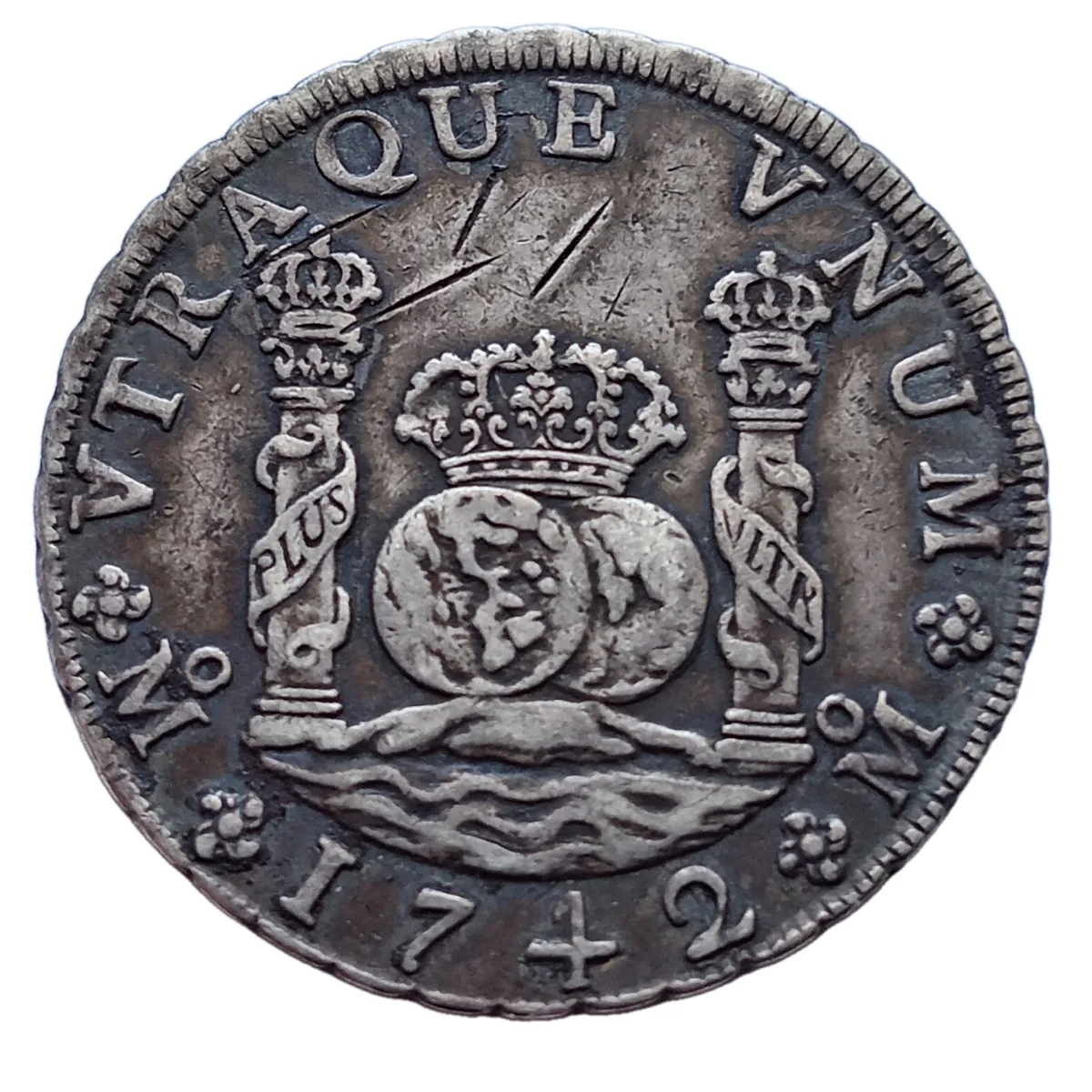 Philip V 8 Reales 1742 Mo-MF , Mexico City mint