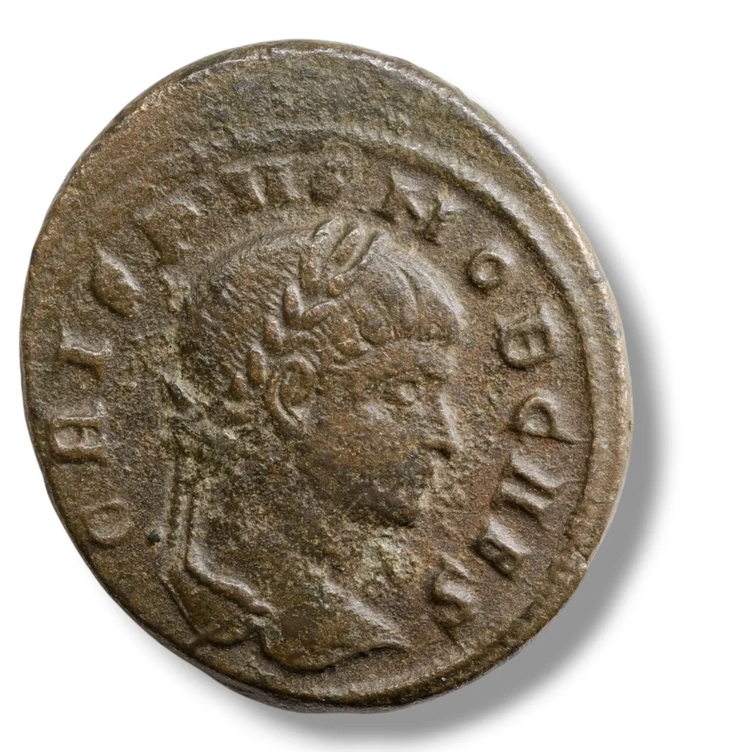 Crispus Caesar AE Follis (3.8g!) – CAESARVM NOSTRORVM VOT V – Crispus NOB CAES – RIC VII – Heavy Flan