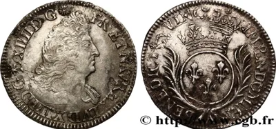 LOUIS XIV "THE SUN KING" Demi-écu aux palmes n.d. Paris