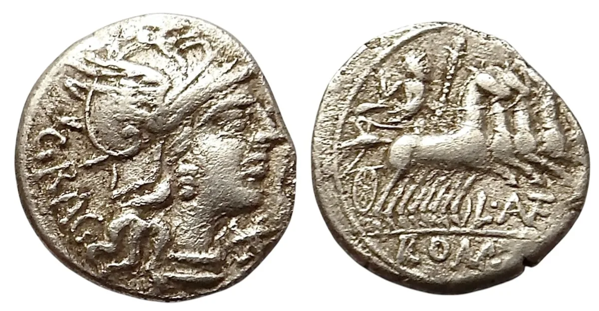 The Roman Republic. L. Antestius Gragulus. AR Denarius (3.73 g). Rome, 136 BC.