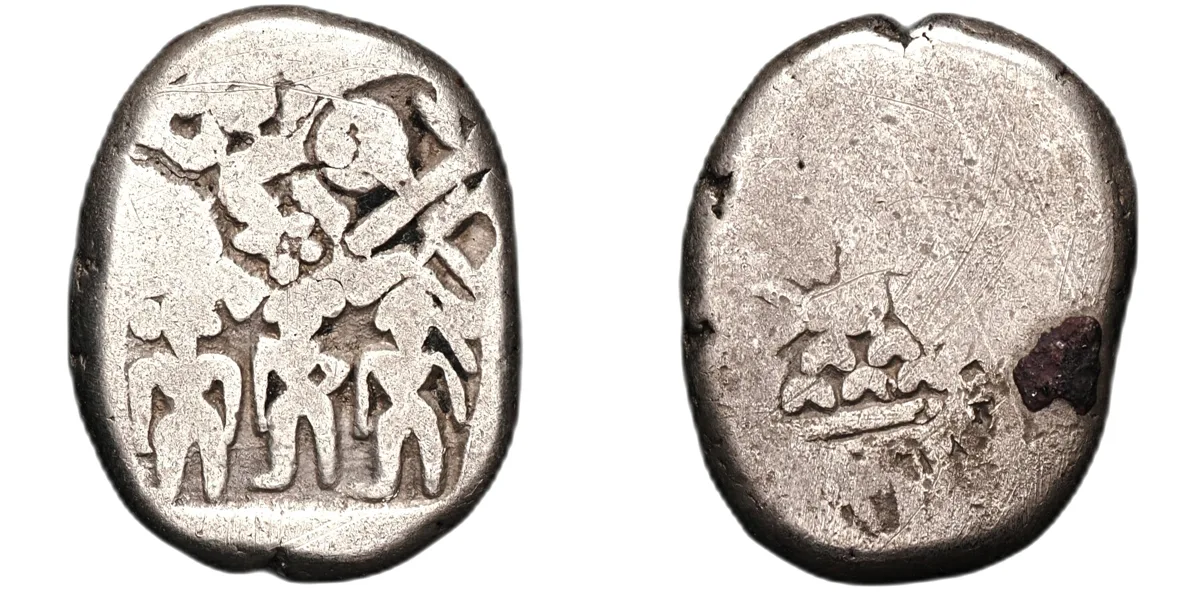 Mauryan Empire, AR Karshapana, c. 4th–2nd century BC