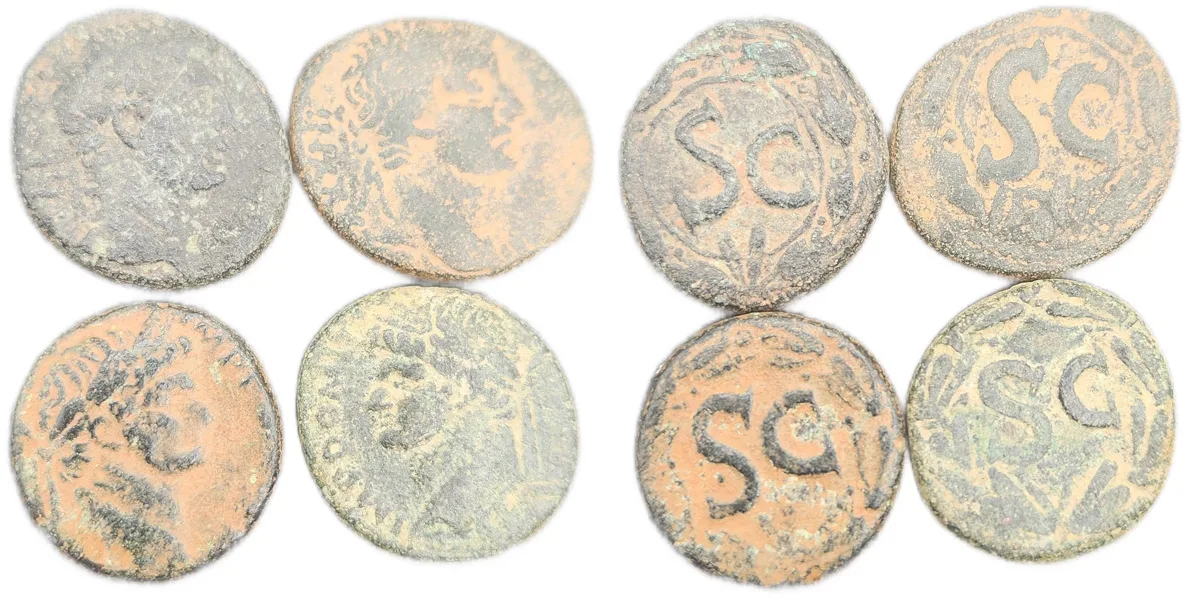 4 of the 12 Caesars! Augustus, Tiberius, Nero and Domitian. Syria mintage
