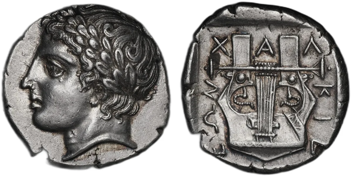 Macedonia, Olynthos. Tetradrachm. Circa 433–348 BC.