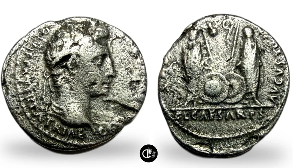 Augustus. AR Denarius. Lugdunum (Lyon) mint. Struck 2 BC-AD 4