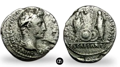 Augustus. AR Denarius. Lugdunum (Lyon) mint. Struck 2 BC-AD 4