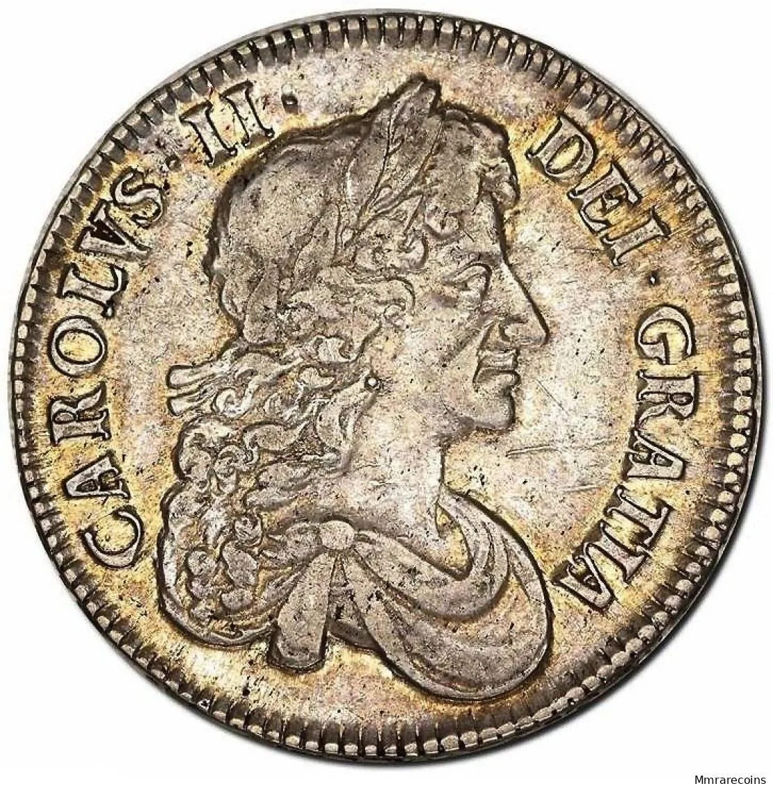 1679 England, King Charles II, AR Crown Tricesimo Primo, 4-th bust gVF and scarce