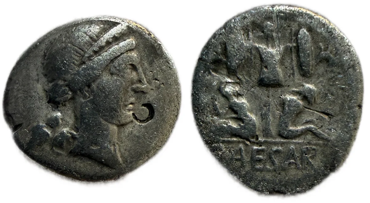 The Caesarians. Julius Caesar. Late 46-early 45 BC. AR Denarius