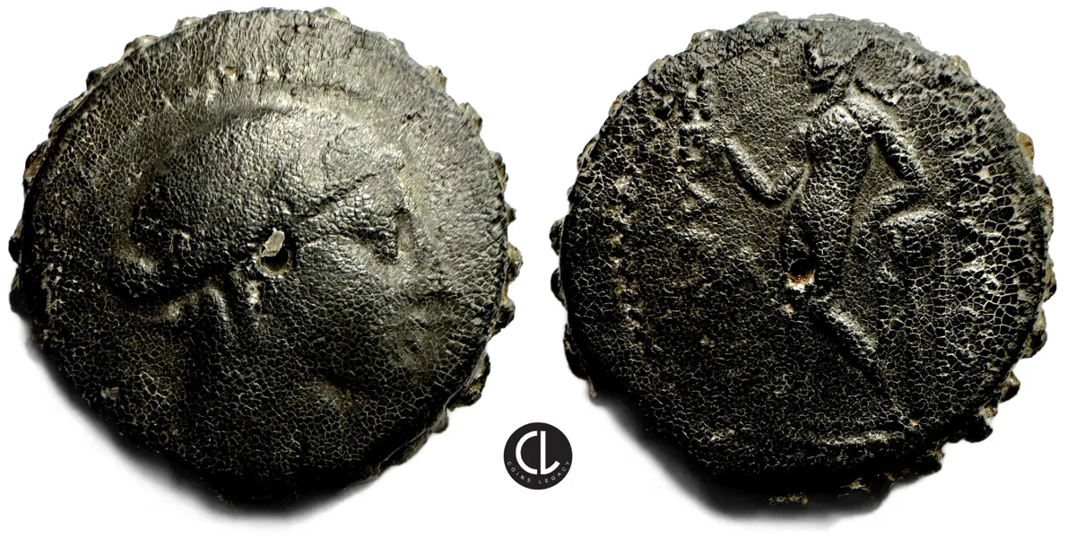 Seleukid Kingdom, Seleukos IV Philopator, AE Serrate, Circa 187-175 BC, Antioch Mint, Apollo / Apollo Standing