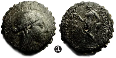 Seleukid Kingdom, Seleukos IV Philopator, AE Serrate, Circa 187-175 BC, Antioch Mint, Apollo / Apollo Standing
