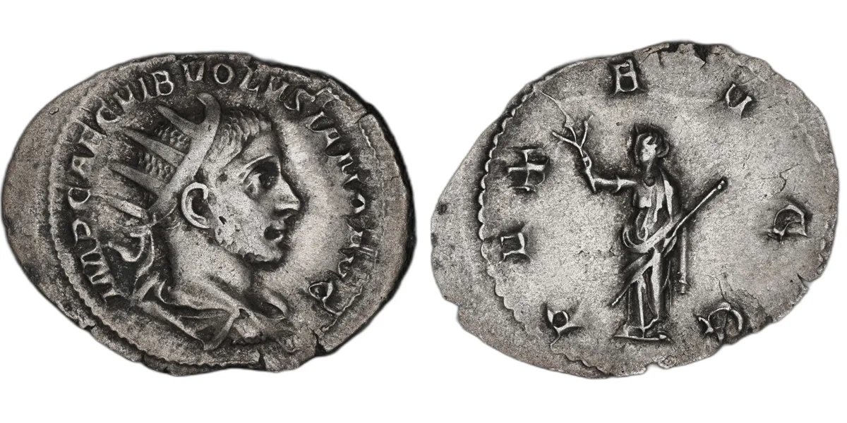 Silver antoninianus of Emperor Volusianus