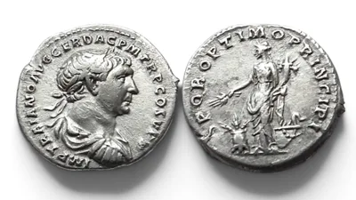 Trajan, AD 98-117. AR Denarius (3.50 g), Rome, struck AD 103-111. RSC 467d