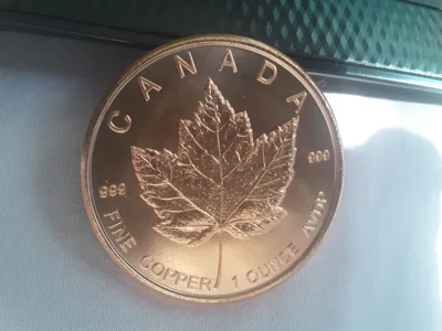 1 oz Canadian Maple Leaf copper coin